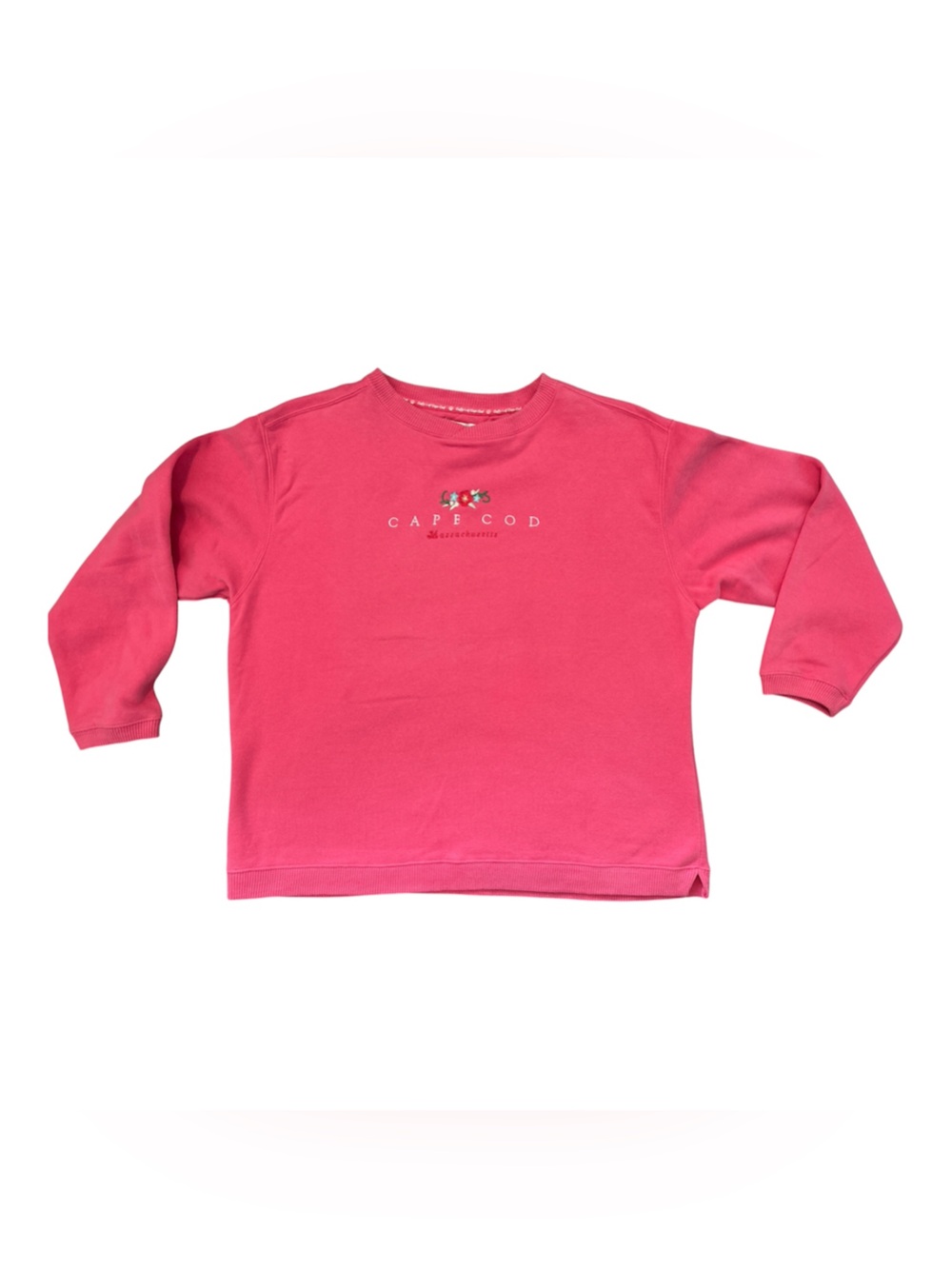 Cuffy’s of Cape Cod Sweatshirt XL Pink Relaxed Fit Embroidered Cape Cod Crewneck